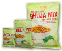 A variety of Bhuja Mix packaging